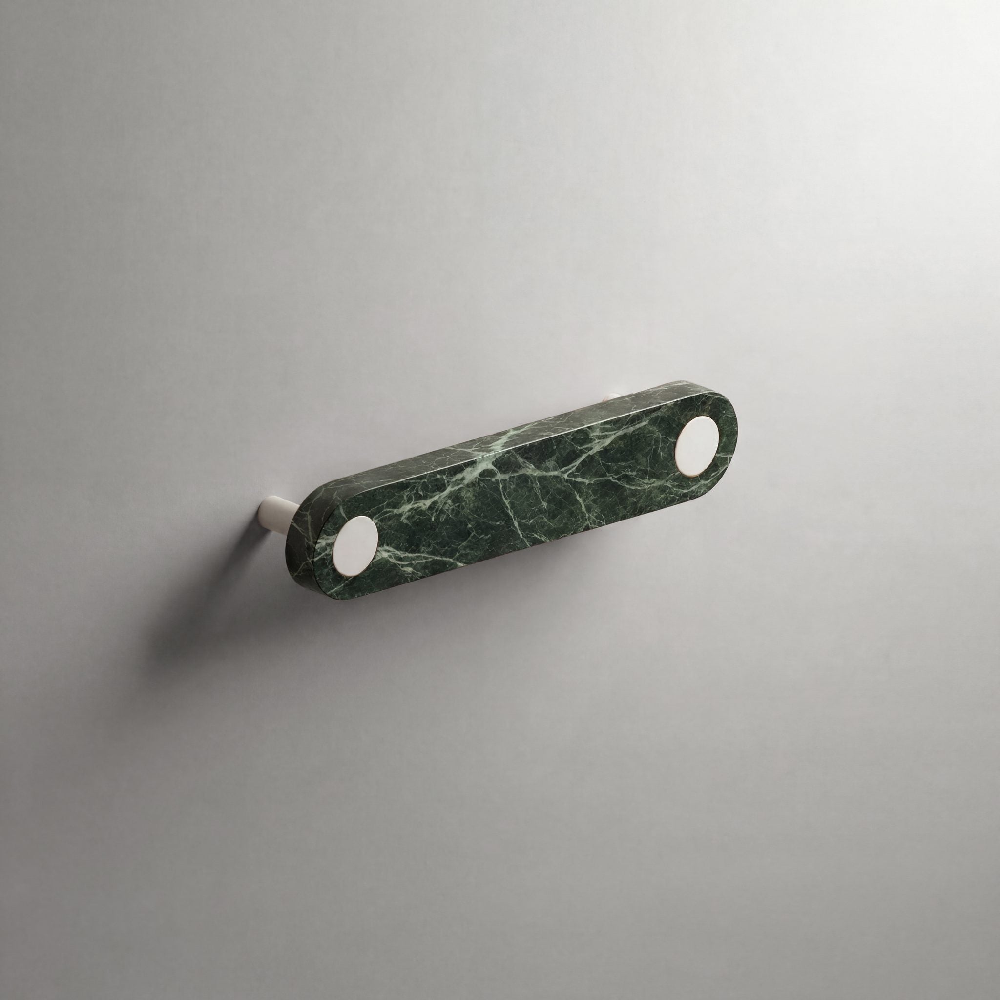Green Marble Ensemble Handle in 128mm Centres with Matte White button detail by Sloan Roberts.