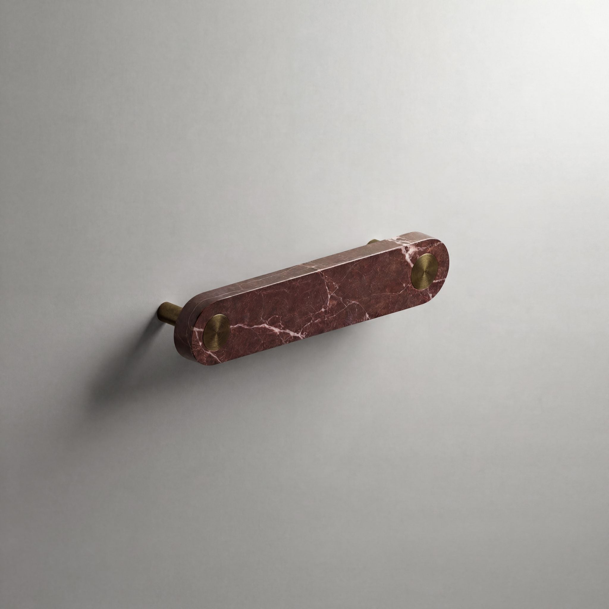 Red Marble Ensemble Handle in 128mm Centres with Aged Bronze button detail by Sloan Roberts.