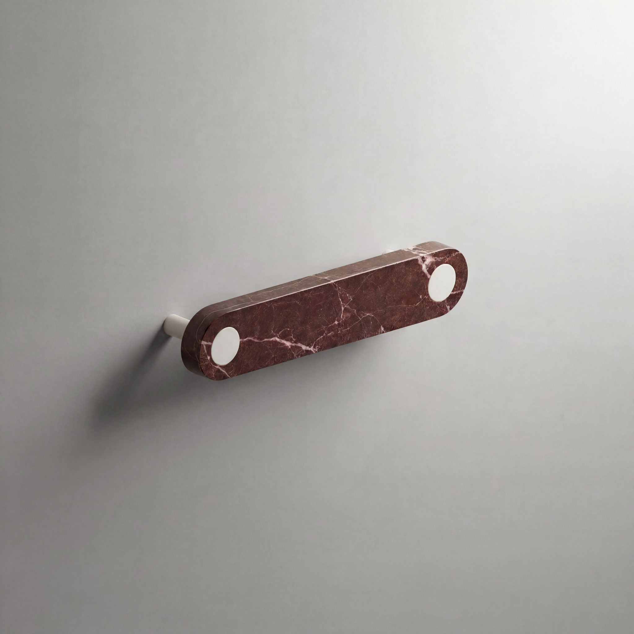 Red Marble Ensemble Handle in 128mm Centres with Matte White button detail by Sloan Roberts.