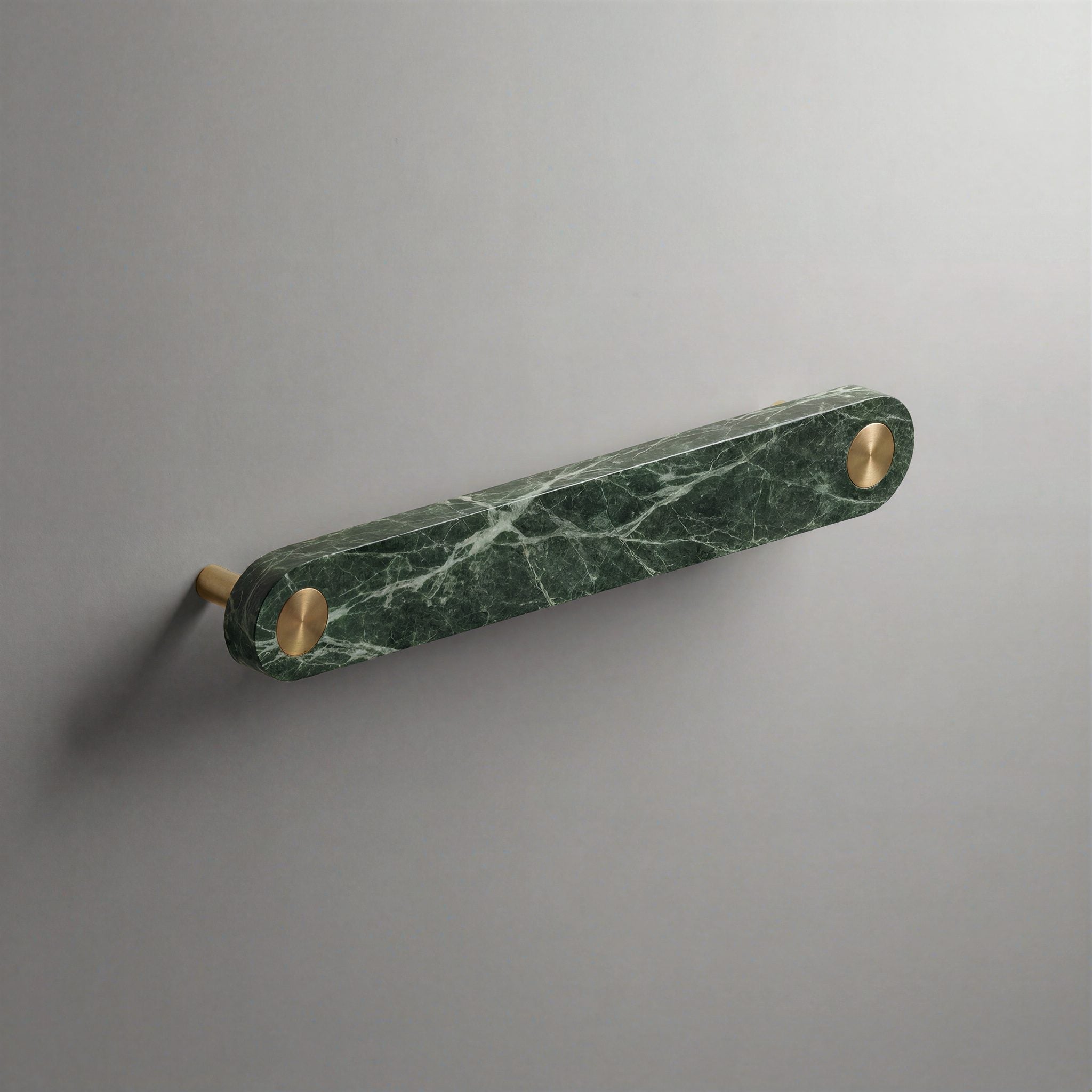 Green Marble Ensemble Handle in 160mm Centres with Brass button detail by Sloan Roberts.