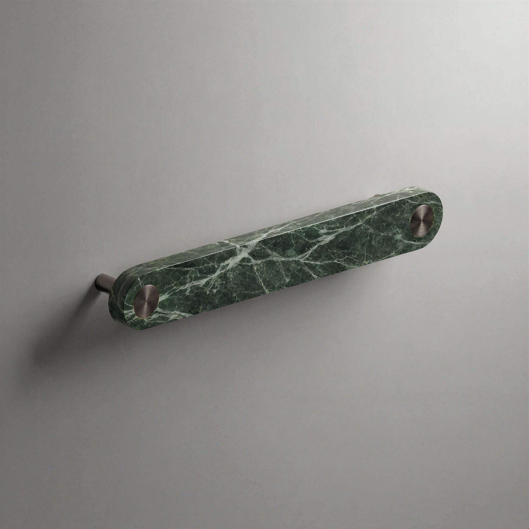 Green Marble Ensemble Handle in 160mm Centres with Gunmetal button detail by Sloan Roberts.