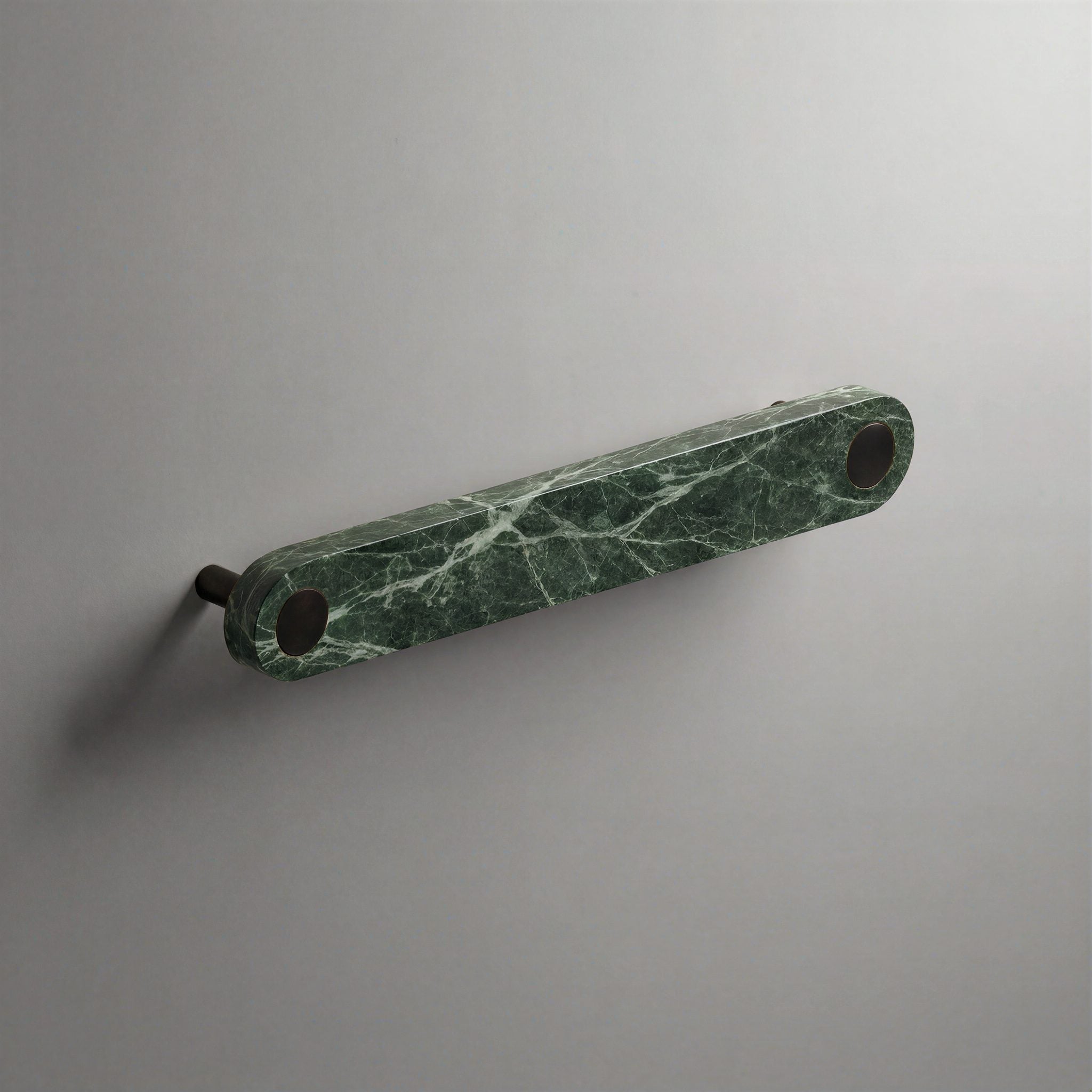 Green Marble Ensemble Handle in 160mm Centres with Matte Black button detail by Sloan Roberts.