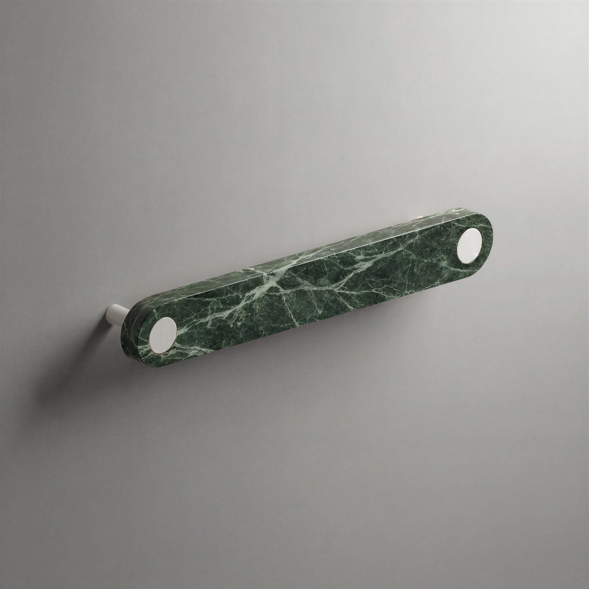 Green Marble Ensemble Handle in 160mm Centres with Matte White button detail by Sloan Roberts.