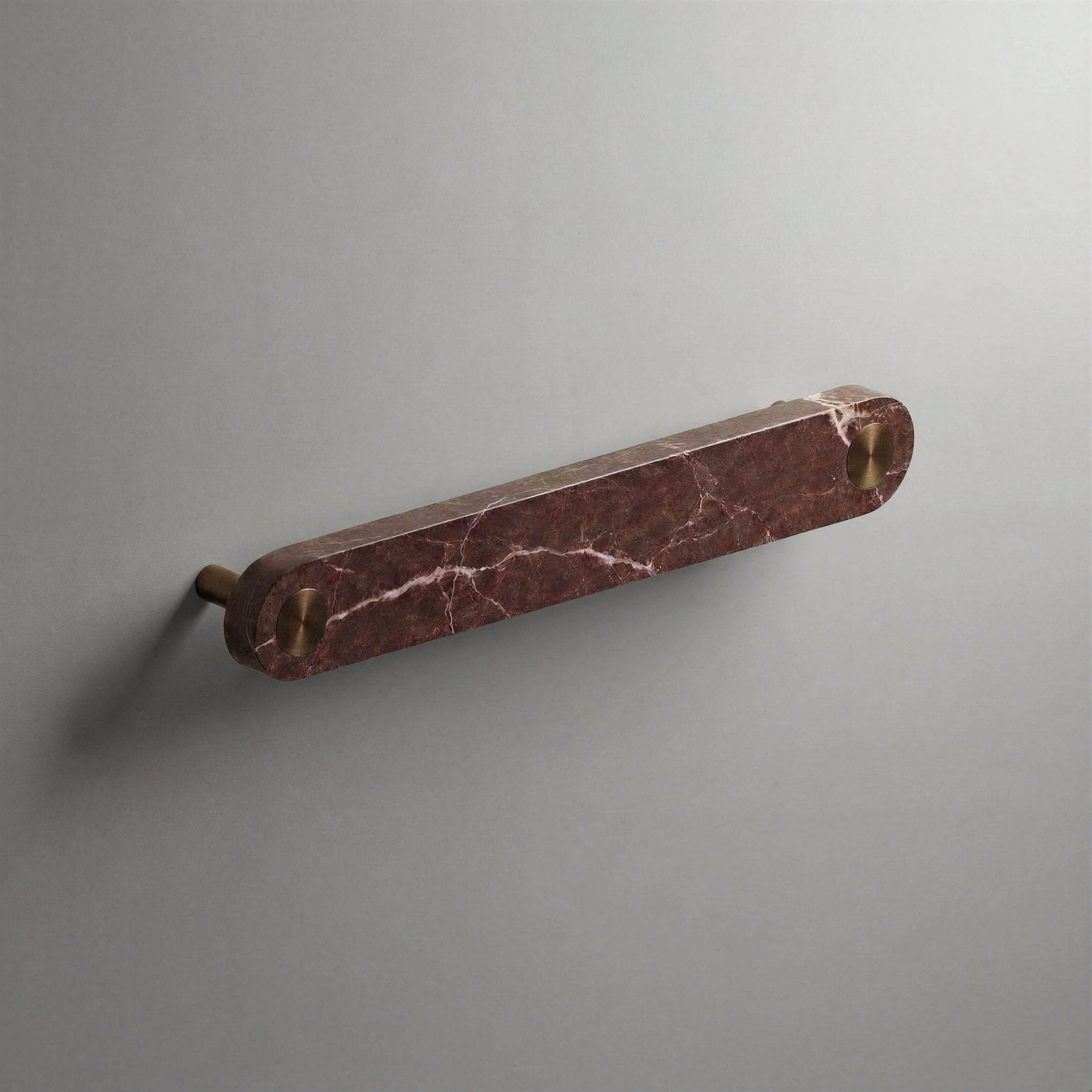 Red Marble Ensemble Handle in 160mm Centres with Aged Bronze button detail by Sloan Roberts.