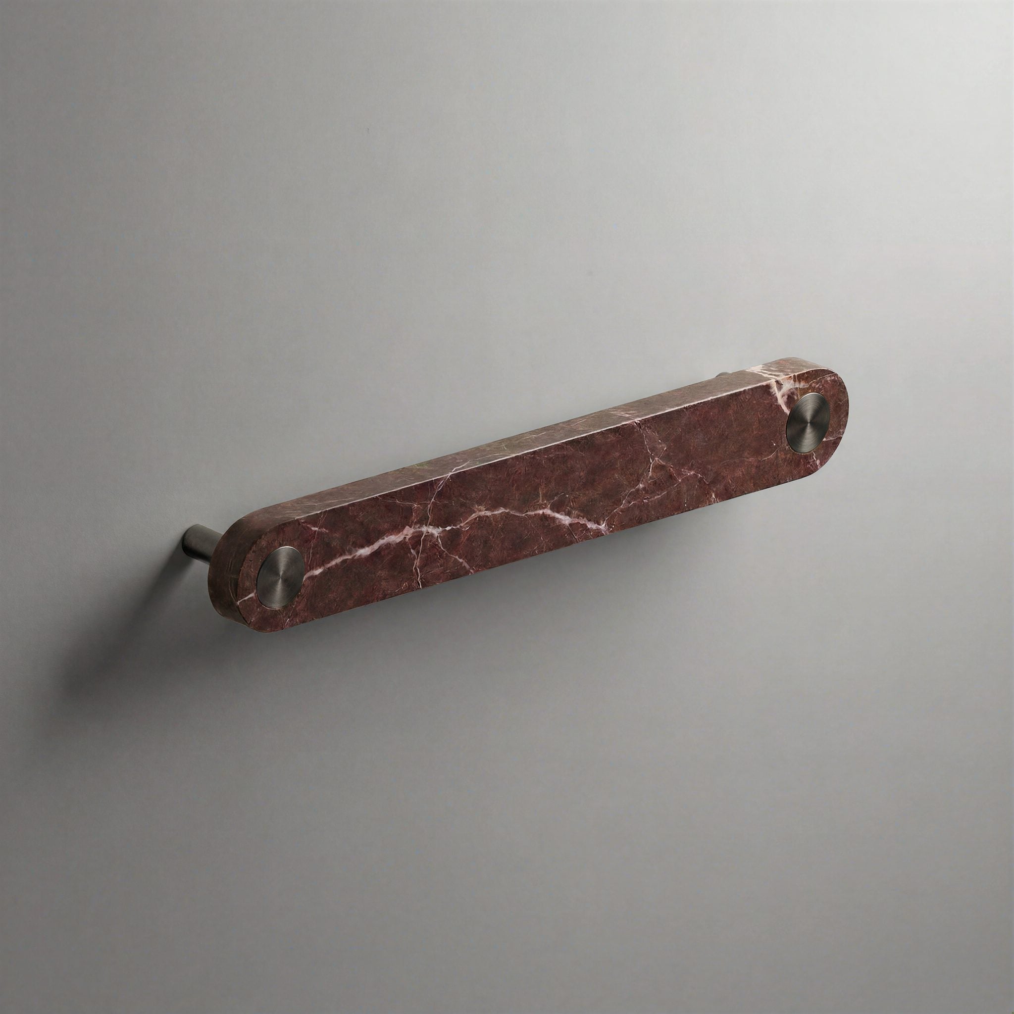 Red Marble Ensemble Handle in 160mm Centres with Gunmetal button detail by Sloan Roberts.