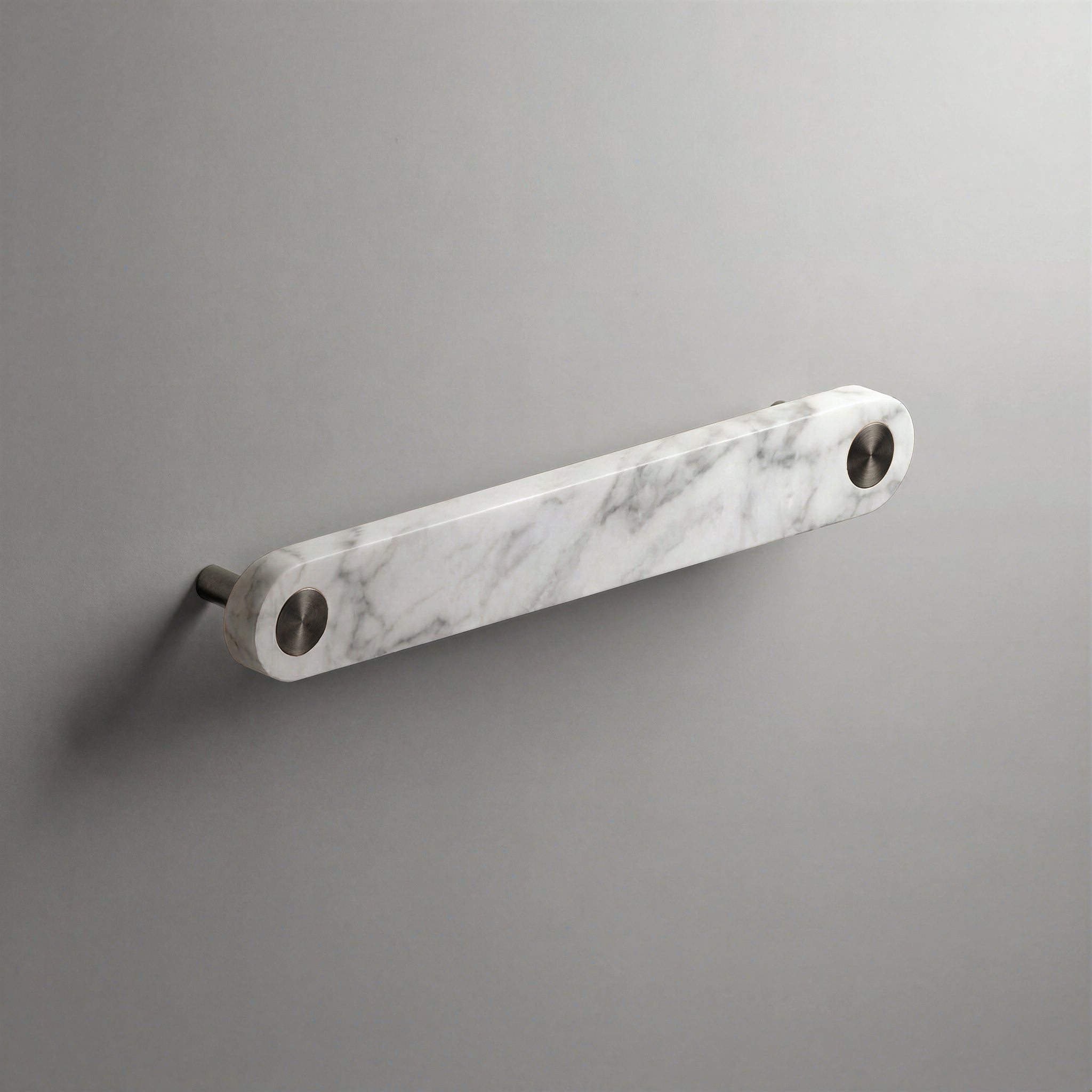 White Marble Ensemble Handle in 160mm Centres with Gunmetal button detail by Sloan Roberts.