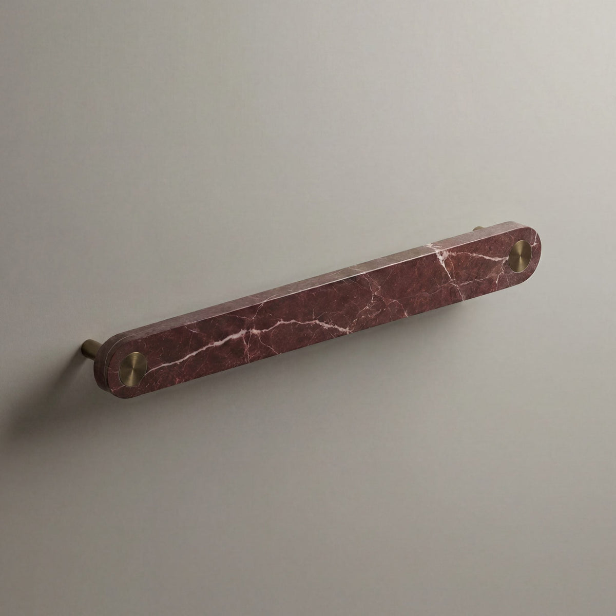 Red Marble Ensemble Handle in 192mm Centres with Aged Bronze button detail by Sloan Roberts.