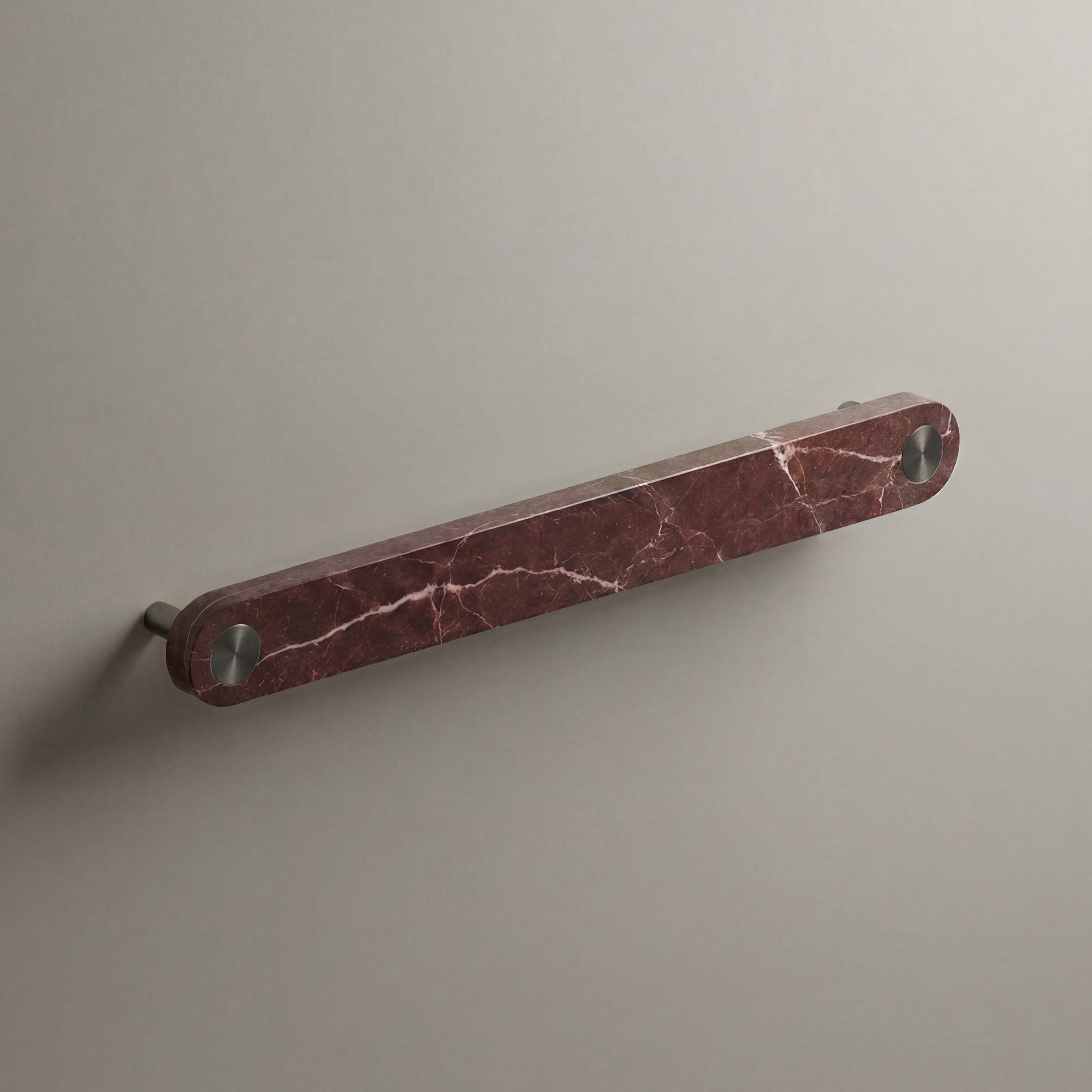 Red Marble Ensemble Handle in 192mm Centres with Gunmetal button detail by Sloan Roberts.
