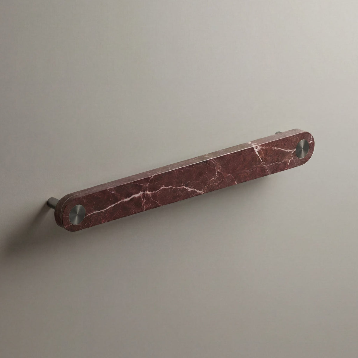 Red Marble Ensemble Handle in 192mm Centres with Gunmetal button detail by Sloan Roberts.