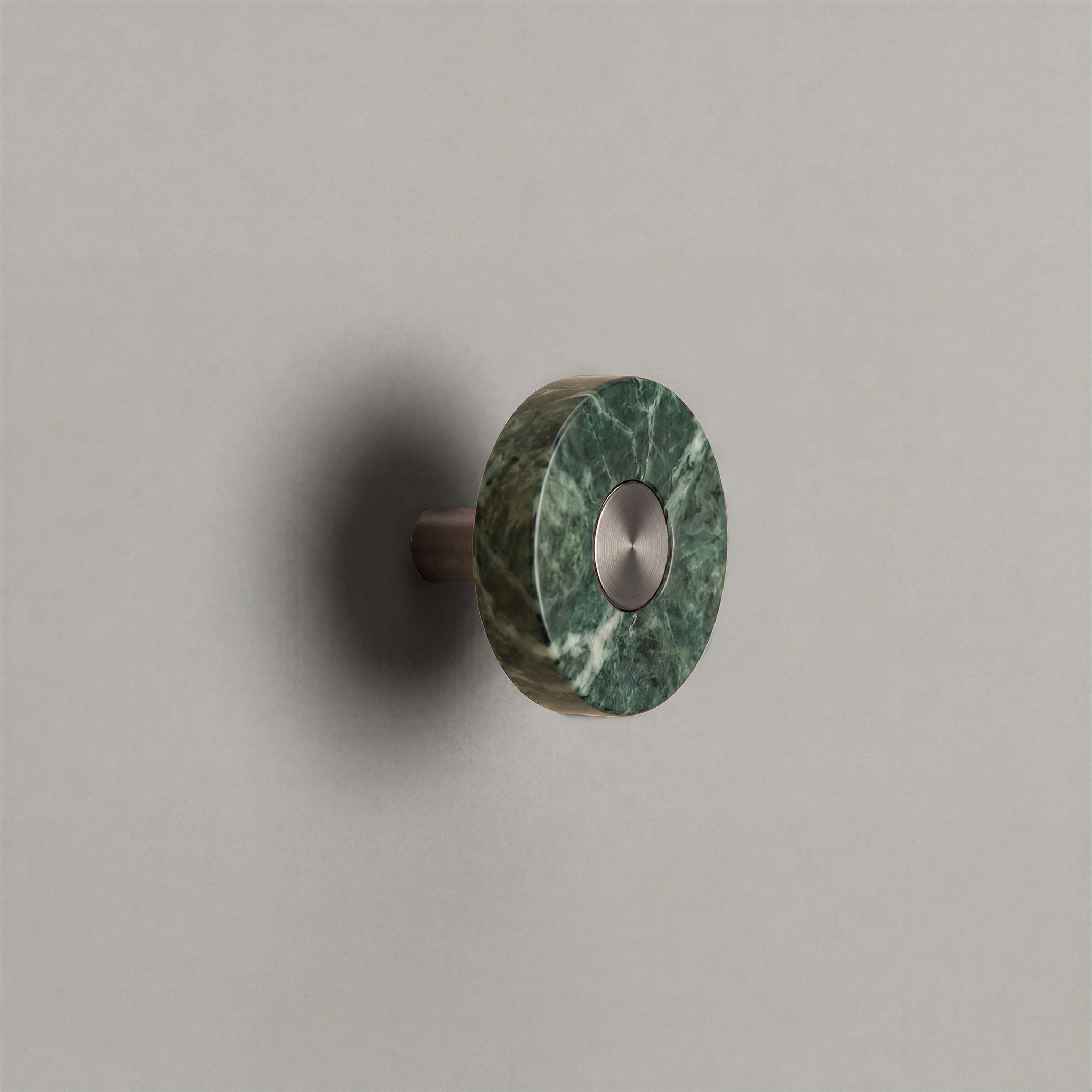 Green Marble Ensemble Handle in Knob size with Gunmetal button detail by Sloan Roberts.