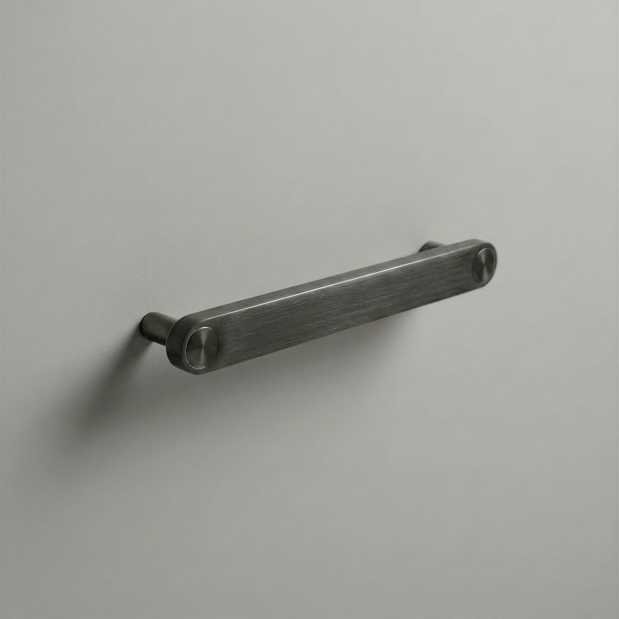 Gunmetal Ensemble Handle in 160mm Centres with Gunmetal button detail by Sloan Roberts.