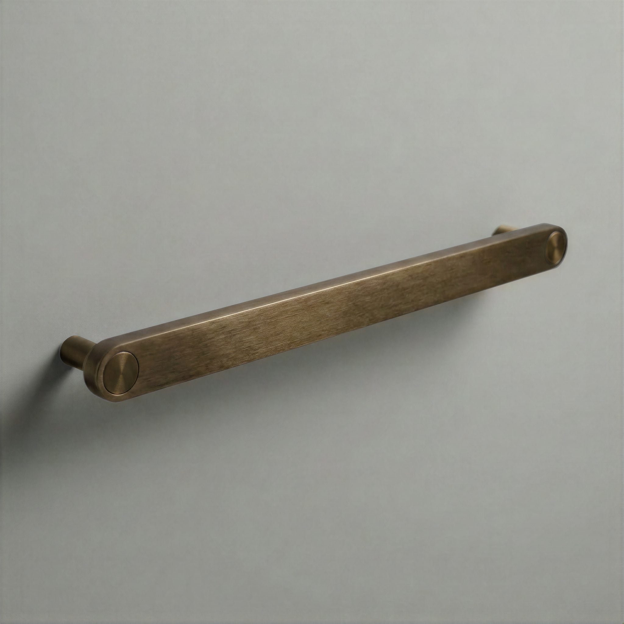 Aged Bronze Ensemble Handle in 224mm Centres with Aged Bronze button detail by Sloan Roberts.