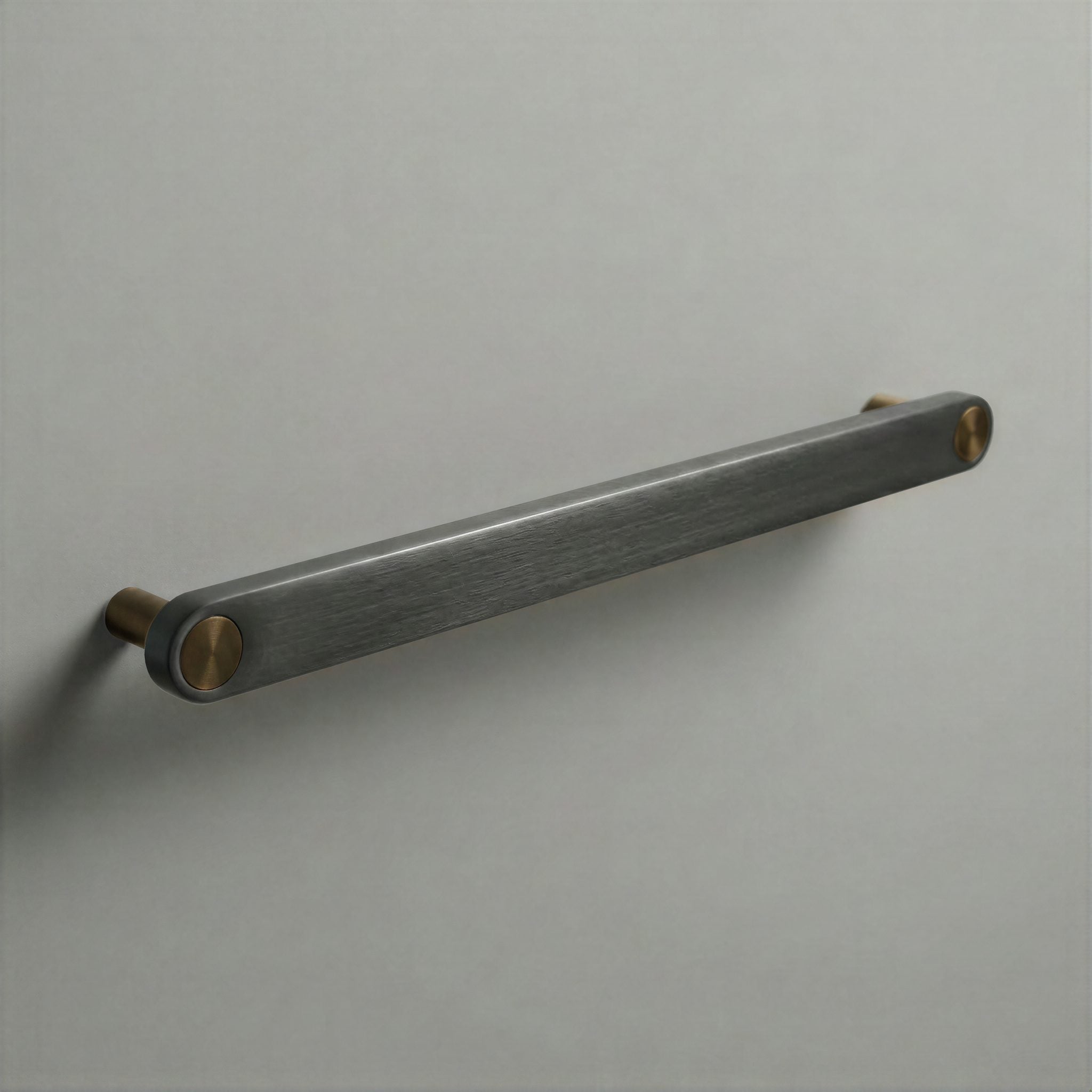 Gunmetal Ensemble Handle in 224mm Centres with Aged Bronze button detail by Sloan Roberts.