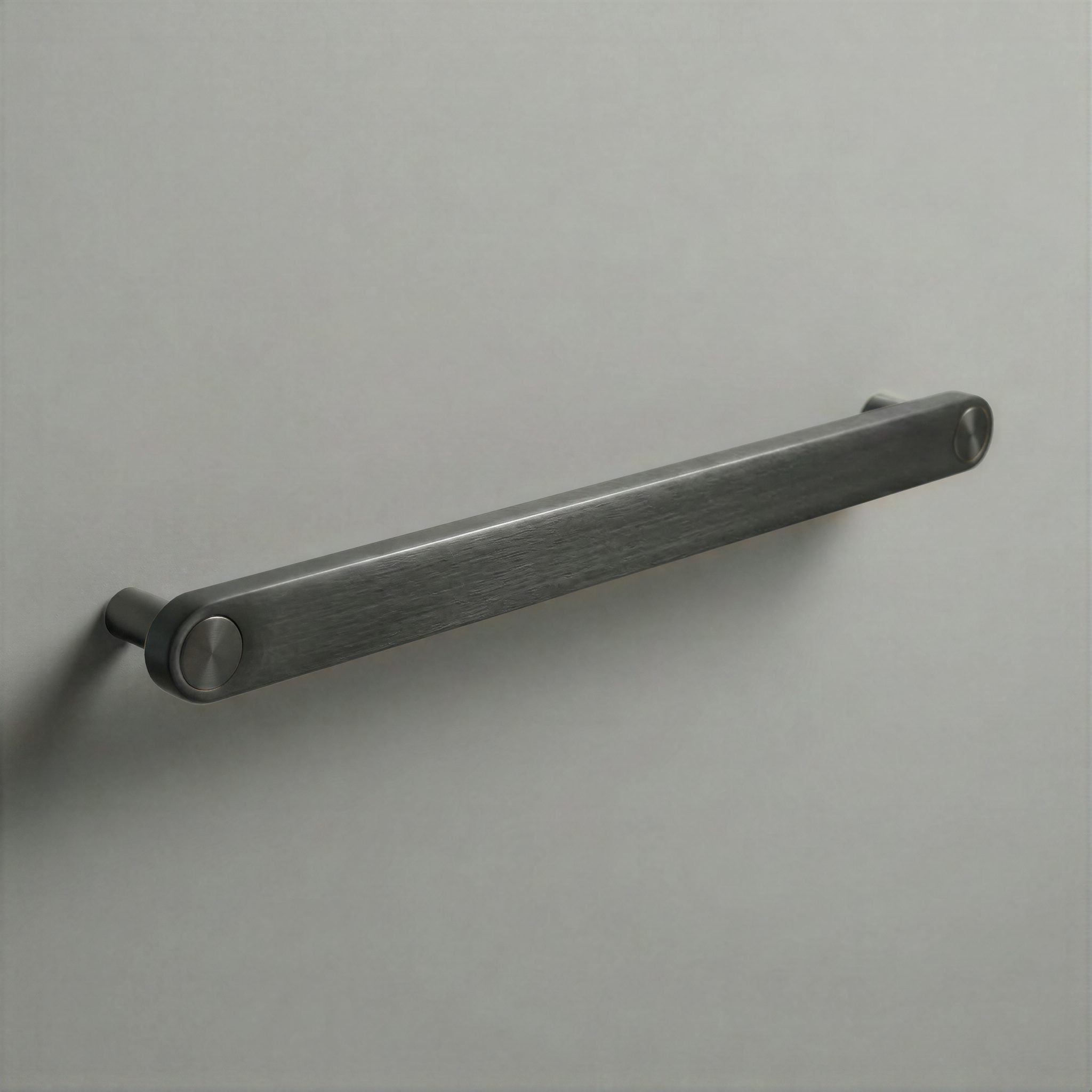 Gunmetal Ensemble Handle in 224mm Centres with Gunmetal button detail by Sloan Roberts.