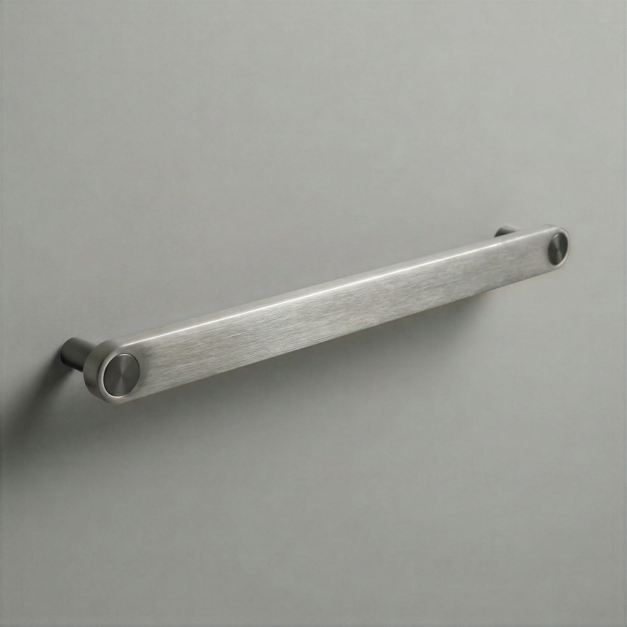 Brushed Steel Ensemble Handle in 224mm Centres with Gunmetal button detail by Sloan Roberts.