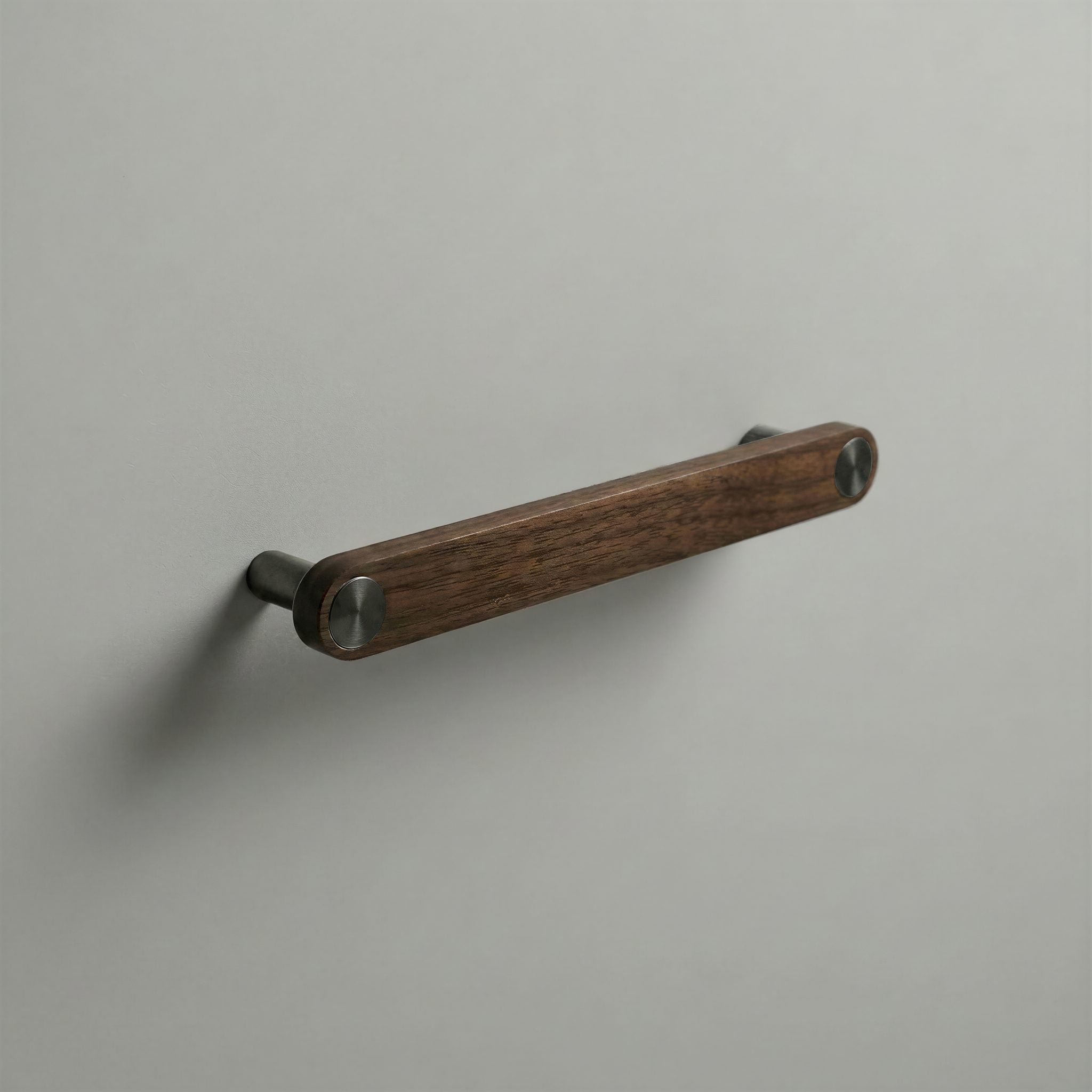 Walnut Ensemble Handle in 160mm Centres with Gunmetal button detail by Sloan Roberts.