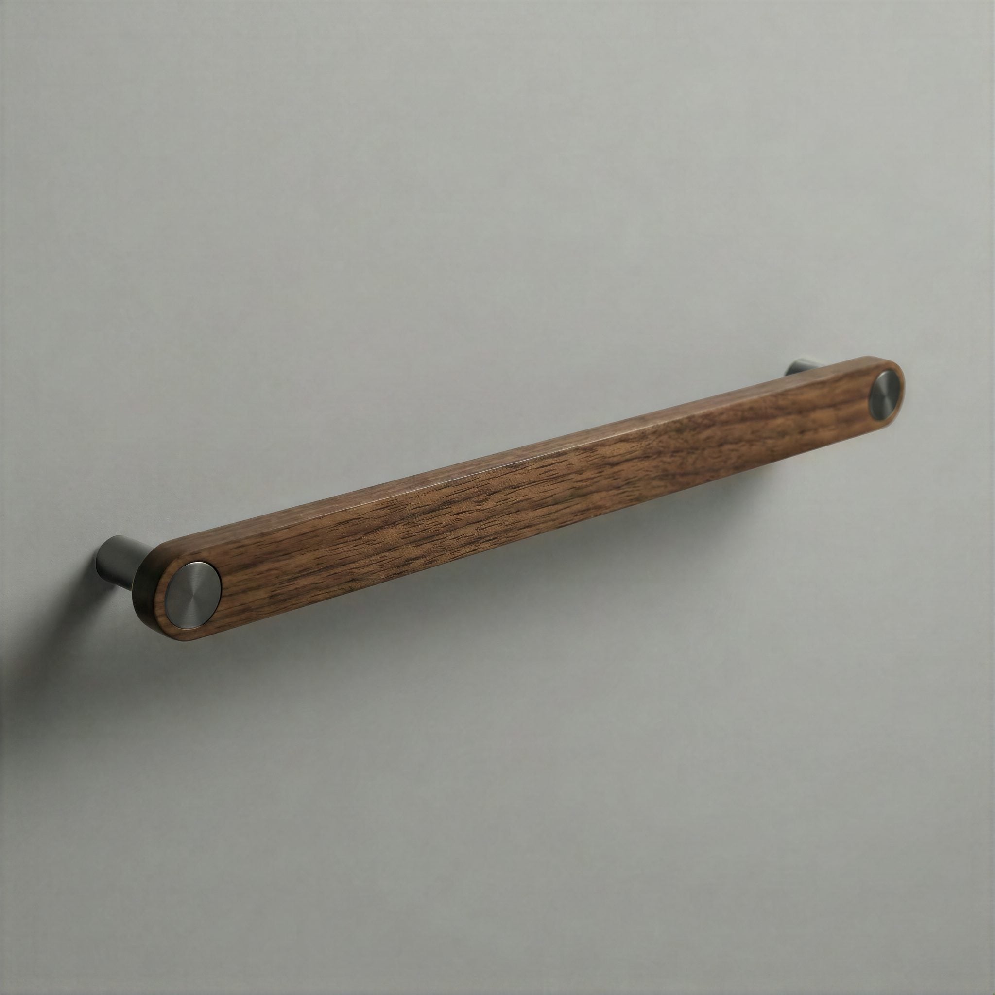 Walnut Ensemble Handle in 224mm Centres with Gunmetal button detail by Sloan Roberts.