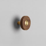 Walnut Ensemble Handle in Knob size with Brass button detail by Sloan Roberts.