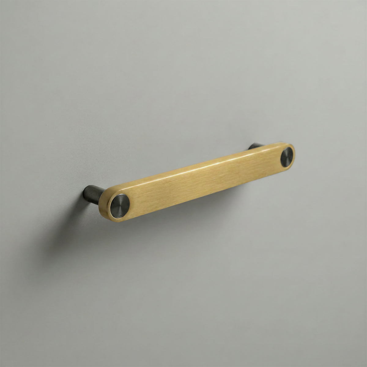 Brass Ensemble Handle in 160mm (6¼″) Centres size with Gunmetal button detail by Sloan Roberts.