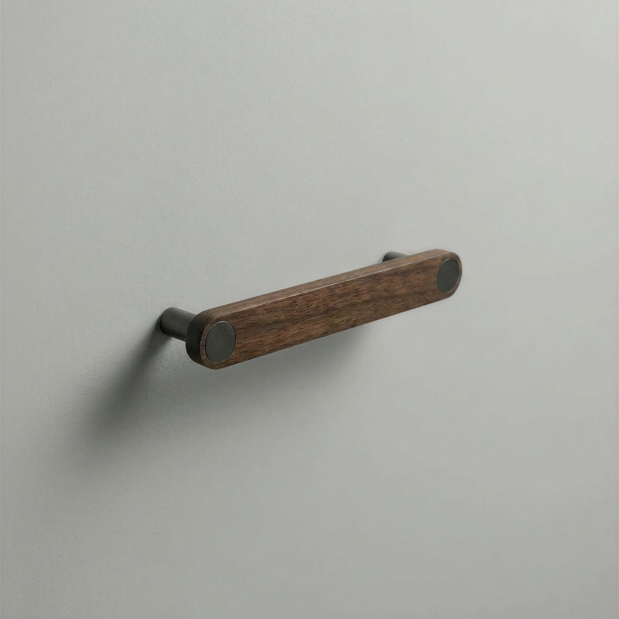 Walnut Ensemble Handle in 128mm Centres with Gunmetal button detail by Sloan Roberts.